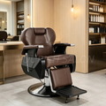 Brown Barber Chairs for Barbershop Hydraulic Reclining Barber Chair for Hair Cut Salon Equipment