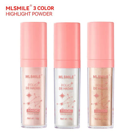 Top Quality Highlighter Powder Cosmetic Contour Illuminator Glitter Fairy Pink Loose Powder High Gloss Pat Makeup