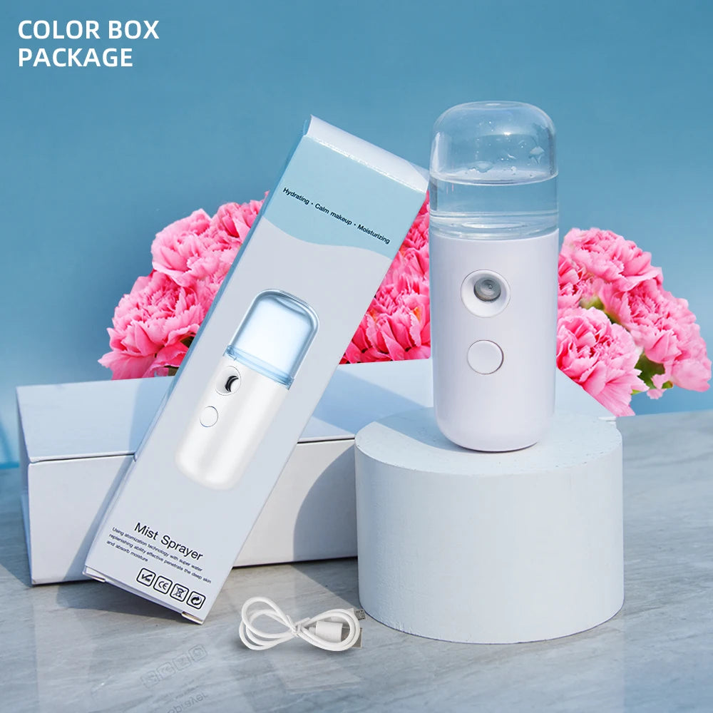 Custom Promotion Portable Mini Face Mist Handy Sprayer Nano Facial Mister Cool Facial Steamer