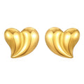 Cute Simple Design 18k Gold Plated Stainless Steel Heart  Earrings Splicing Color Earrings Wholesale of Women's Jewelry