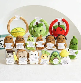 2023 Kawaii Positive Potato Doll Crochet Toys 100% Wool Novelty Gifts Toplin Brand