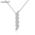 LUOTEEMI Trendy CZ Real Gold Plated Necklace for Woman Party Engagement Wedding Jewelry