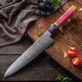 KEENHOPE 9.5 Inch Professional Japanese Damascus Chef Knife 67 Layers VG10 Steel Sharp Stabilized Maple Burl Octagonal Handle MegaBDM