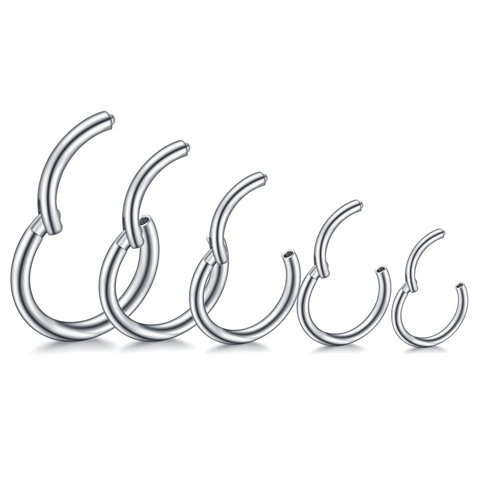 316L Surgical Steel Hinged Segment Hoop Ring Clicker Nose Septum Piercings Helix Earrings Body Piercing Jewelry