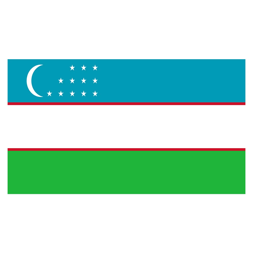Wholesale  Fast Shipping Customized Logo 100% Polyester Flags 3x5ft Uzbekistan All Country Flag