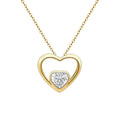 Classic Double Heart 18K Solid Gold Natural Diamond Necklace Elegant 18K Real Gold Diamond Jewelry for Weddings and Engagements