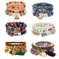 Hot Selling Creative Round Bead Retro Fashion Multi-Piece Ethnic Heart Bracelet Tassels Bracelet