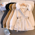 Boutique Wholesale 2026 Winter New Korean Version Fashionable Waist Cinching Short Style With Plush Thickened Women's Jacket