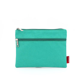 Designed Cotton Canvas Makeup Bag Natural Material Double Zipper Pouch logo Custom Canvas Makeup Bag Zip Gift Pouch