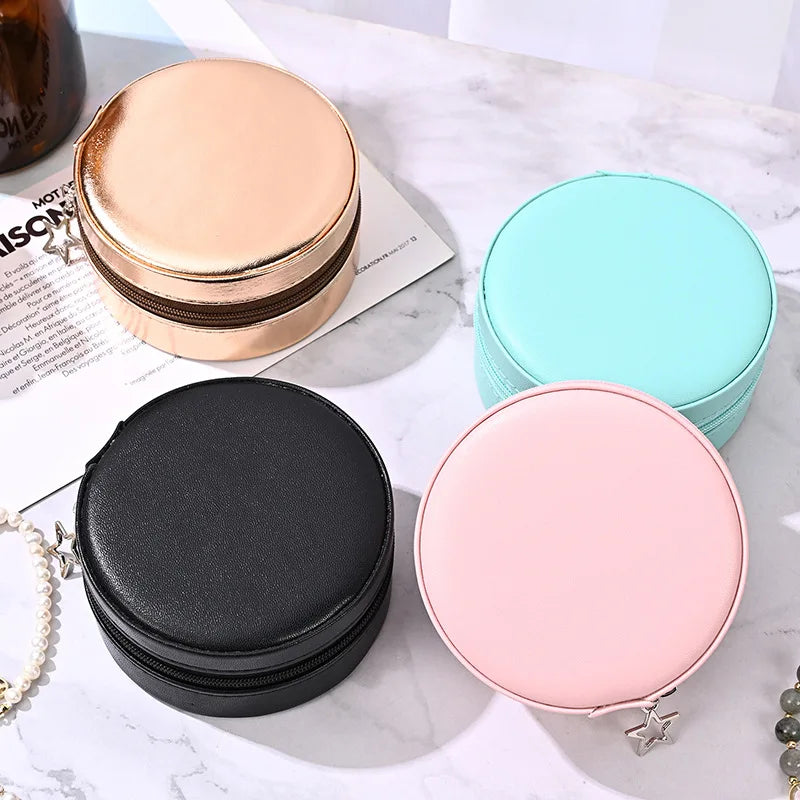 In Stock Custom Logo Round Jewelry Box Luxury Ring Box Jewelry Packaging Box Jeweler Diamond Ring Packaging Case