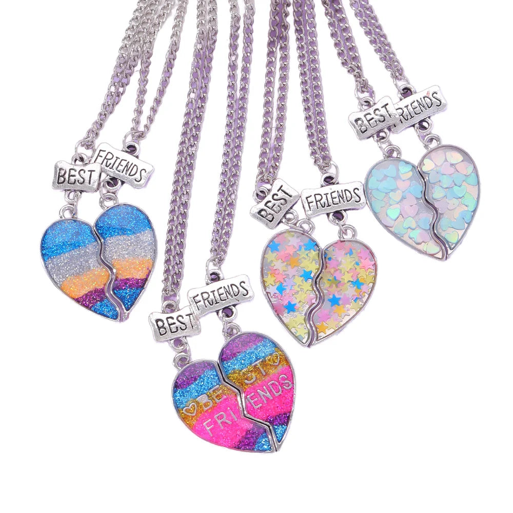 New Product BEST FRIENDS Good Friend Necklace with Gradient Color BFF Friendship Pendant Necklace