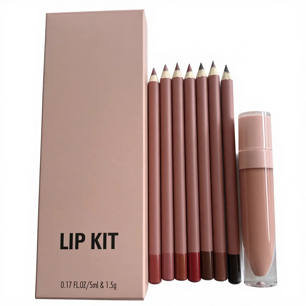 Trending Lip Gloss Collection Mix Colors Kiss Proof Tan Lip Kit with Private Label