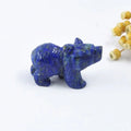 Huiying Natural White Jade Quartz Crystal Carving Decor Reiki Crystal Carved Animals jade carved bear