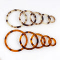 MeeTee BF250 18-60mm Leopard Print O Ring Amber Resin Swimsuit Buckle for Scarf Women Belt Decorative Button Buckles Accessories