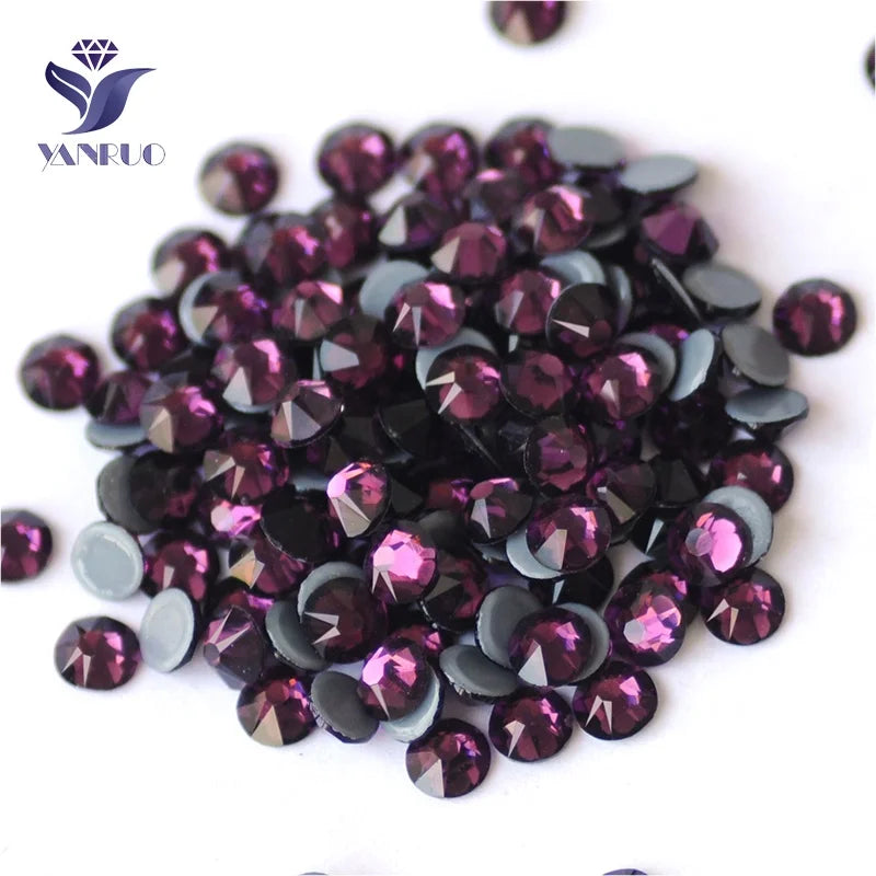 Chinese Provider Vendors Amethyst Flat Back Rhinestones Hotfix  Strass Hotfix Rhinestones