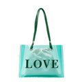 Fashion Large Transparent Pvc Tote Bag Multicolor Ins Style Handbag Gift Plastic Shopping Bag With Logo and Say Some Words MegaBDM