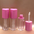 Empty Customized Plastic Heart Shaped Colored Brush Wand Tube Lip Gloss Bottle Clear Lip Gloss Tube Cosmetic Screen Printing 5ml