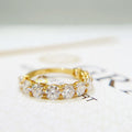 Popular Hot Sale Basket Set D/VVS Round 4.0mm Half Eternity Moissanite Ring Band 18k Gold Ring