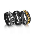 Women Mens Fashion Titanium Steel Rotatable Chain Ring European Style Stainless Steel Coup Designer Finger Rings