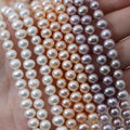 6-7mm White Pink Purple Nature Loose Pearl Potato Near Round Shape Freshwater Pearl Beads for Jewelry Making Necklace Bracelet