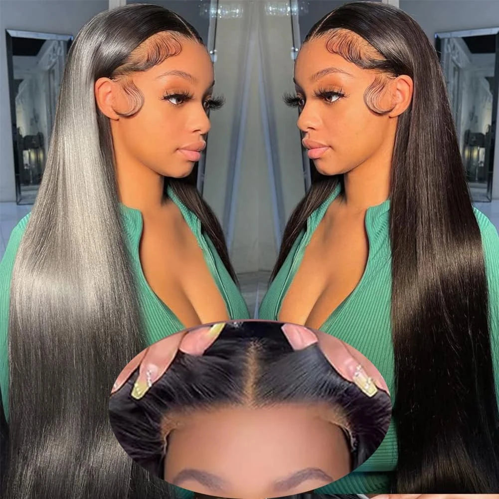 Natural Looking Peruvian Straight Virgin Human Hair Lace Wigs Whole Sale Price Precut Glueless Wigs for Black Women