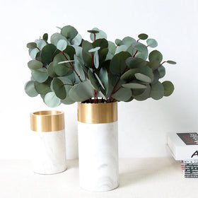 M123 Real Touch Artificial Eucalyptus Stem Bouquet Faux Flowers and Greenery Silk Seeds for Graduation Decorations
