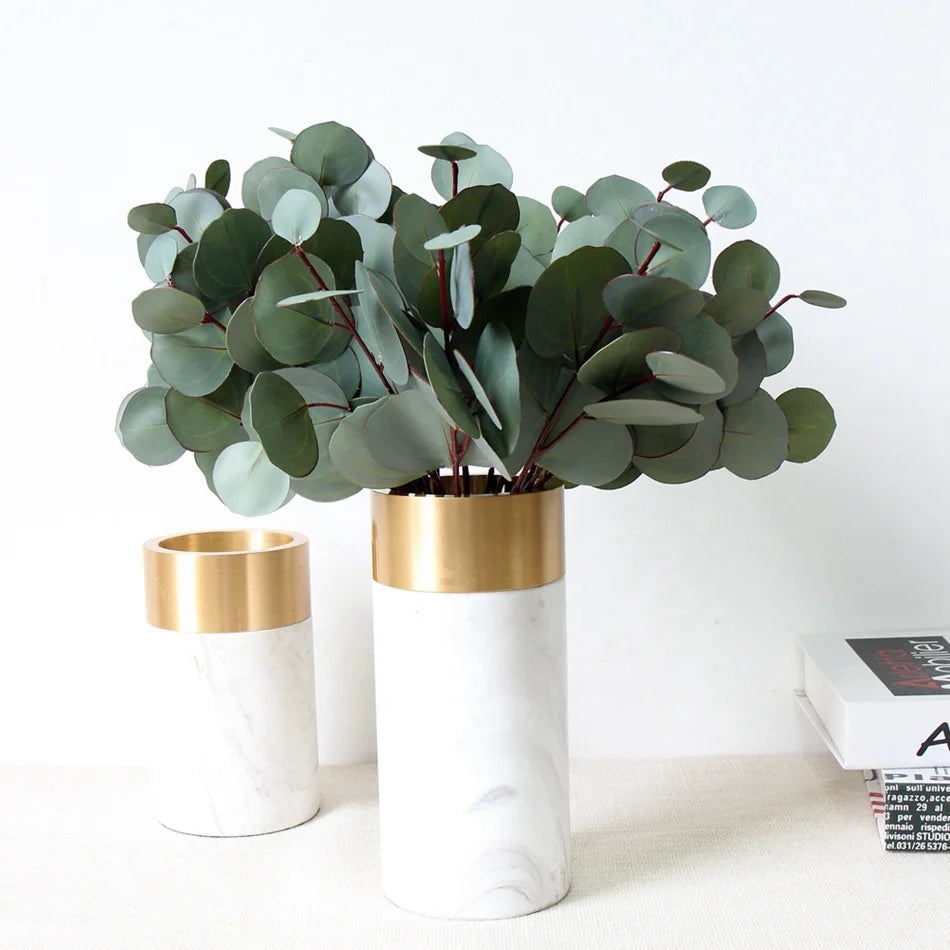 M123 Real Touch Artificial Eucalyptus Stem Bouquet Faux Flowers and Greenery Silk Seeds for Graduation Decorations