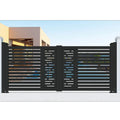 JHR Driveway Aluminum Gates and Fences Decorative Automatic Aluminum Gate Double Swing Aluminum Gates Home Gate Arch Design