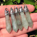 Natural Crystal Point Pendant/Assorted Gemstone Hexagon Column Pillar Crystal Pencil Bullet Pendant for Necklace DIY Making
