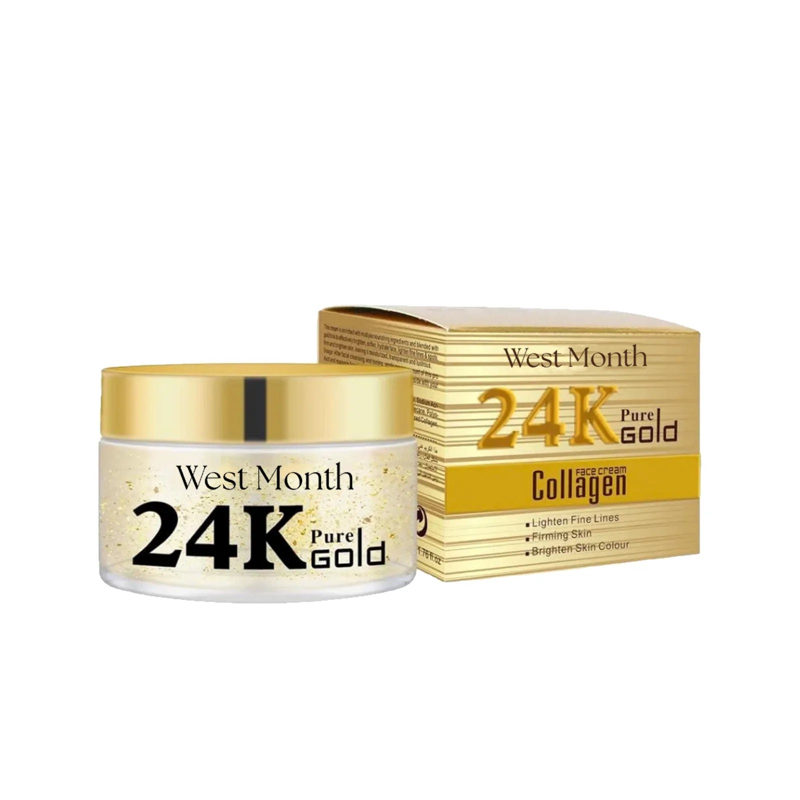 New Arrival West Month 24k Collagen Cream Lighten Fine Lines Brightening Firming Whitening Anti-Wrinkle Cream