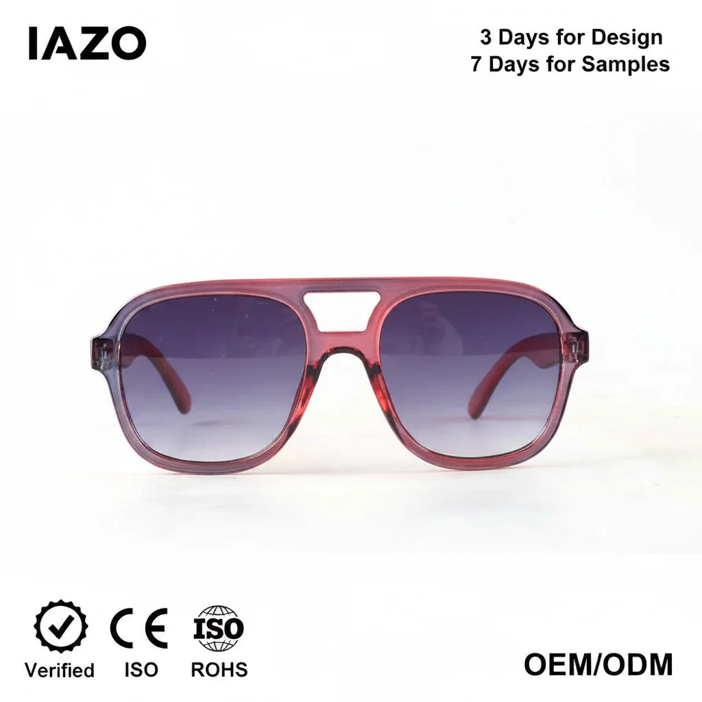 Trendy Red PC Double Bridge Frame Kids Sunglasses with Polarized Lenses UV Protection for Outdoor Activities Wholesale