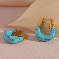 Chunky Acrylic Earrings 18K Gold Plated Stainless Steel Jewelry Colorful Hoop Earrings Boucles D'oreilles