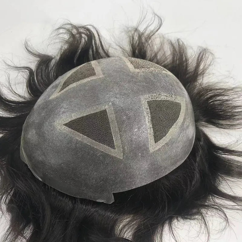 Men Toupee Soft Thin Skin Pu Hair System 0.06mm Thickness Q4 Corss Australia Base Capillary Prosthesis Natural Wig for Men