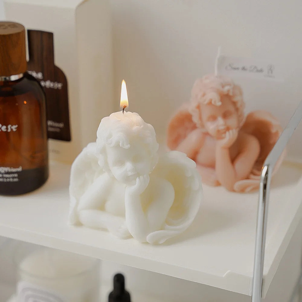 Custom Ins Cute Little Angel European Retro Style Cupid Wedding Hand Gift Home Decoration in Bulk Novelty Scented Candles