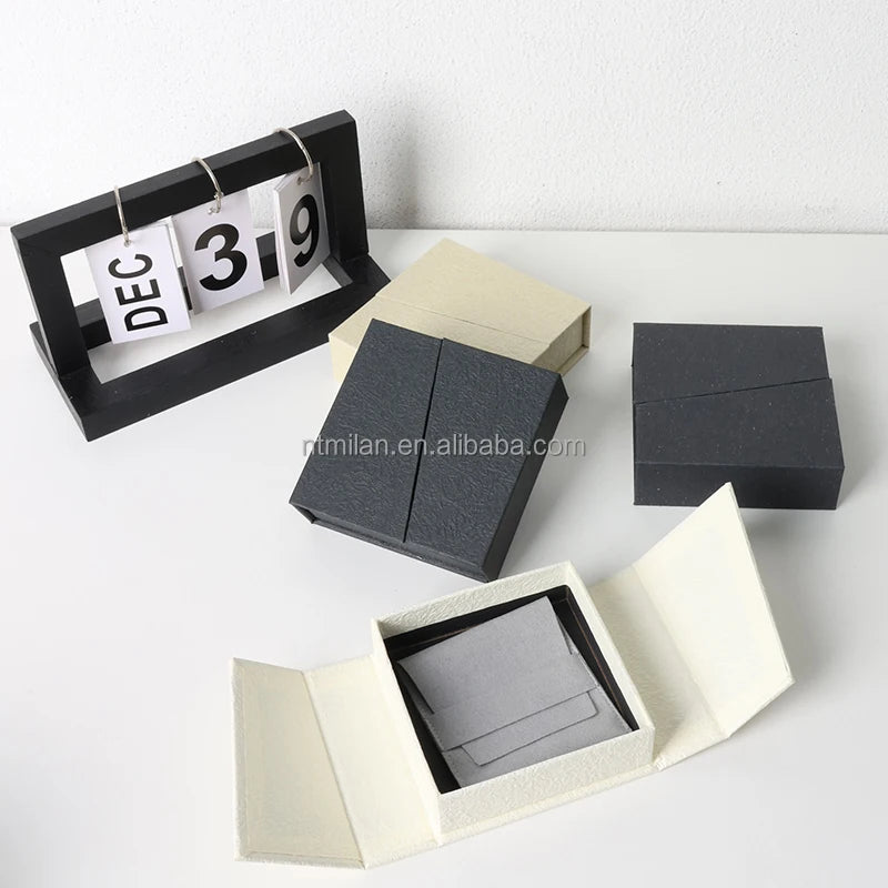 Millan Wholesale Handmade Luxury Magnetic Jewelry Boxes with Customized Color & Printing Modern Design Rigid Cardboard Box