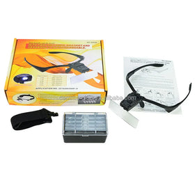 Eyelash Extension 5 Lens Adjustable Headband Magnifying Glass Magnifier With LED Light Lamp Magnifying Glasses for False Lashes