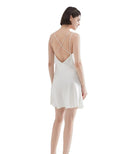Women's 100% Silk Plus Size Elastic Waist Thermal Breathable Summer Spring Sleepwear Set Knee-Length Nightgown