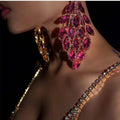 New Trendy Glitter Exaggerated Oversized Large WaterDrop Rhinestone Drop Earrings Women