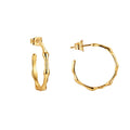 WT-E749 Women Fashion 18K Real Gold Plated NonTarnishable Simple C Shape Metal Huggie Earrings for Party
