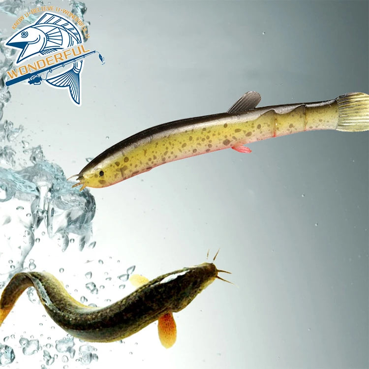 Factory Wholesale 70mm 100mm Artificial Plastic Bionic Freshwater Bass Wobblers Loach Eel Lure Soft Bait