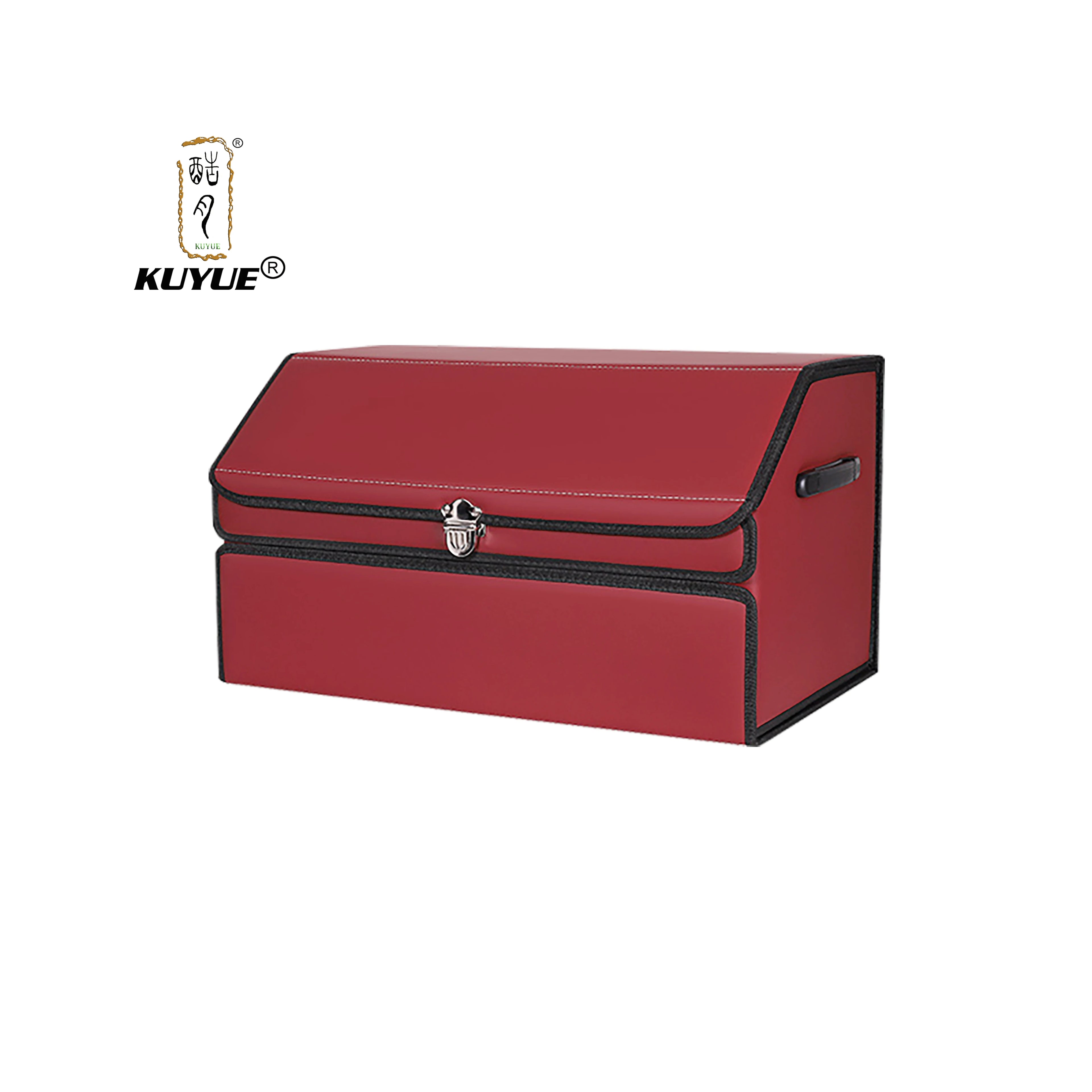 KUYUE Artificial Leather Car Trunk Organizer Large Capacity Soft Car Organizers and Storagefoldablewith Lip for Car SUV/Jeep