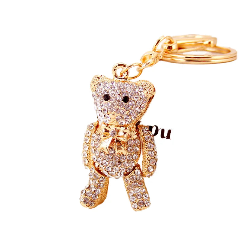 Factory Supply Discount Price Cute Doll Cartoon Bear Keychain Women's Bag Accessories Zinc Alloy Pendant Fashion Trend