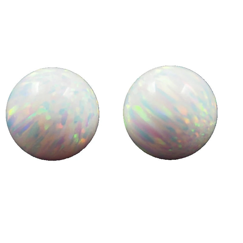 HQ Gems Synthetic Opal Stone 5mm Full Hole Ball Lab Created Opal Beads White Fire Opal Stone Price Per Grams
