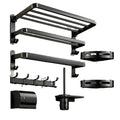 Modern Design Wall-Mounted Aluminum Chrome Eco-friendly Six-piece Bathroom Accessories Towel Rack Toilet Storage Foldable