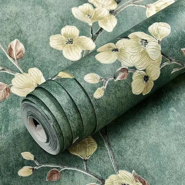 Irini Modern Waterproof Bedroom Wall Stickers 3D Printed Damask Pattern Contact Wall Paper for Household Use