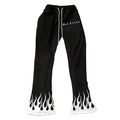 2023 Autumn Spring Collection 3D Printed Loose Casual Bell Bottom Joggers Pants Elastic Waist Mid Waist All Over Printing Stock