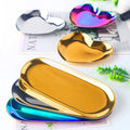 Colourful Nail Tool Tray Stainless Steel Oval Heart Shaped Wholesale Storage Tools Palette Jewelry Tray Metal Pallet