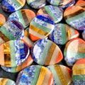 Wholesale Natural Seven Chakras Crystal Stone Hand Carved Water-Drop Ellipsoid Energy Stone for Healing Polished Seven Chakras