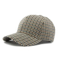 Custom Logo Unisex 6 Panel Outdoor Sports Hat Winter Vintage Herringbone Plaid Tweed Fashionable Oxford Fabric Baseball Caps