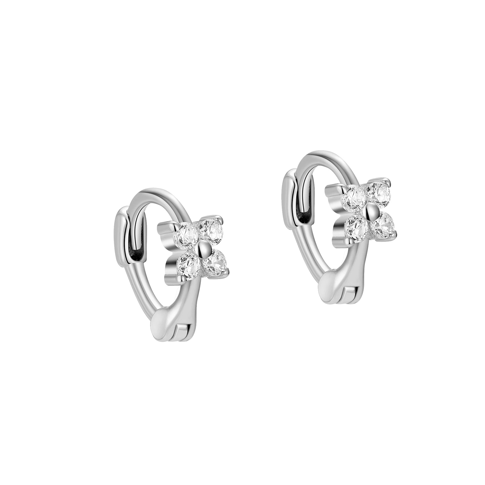 Wholesale Factory Price 925 Sterling Silver Earrings Fashion Designer Four Leaf Hoops for Women Hypoallergenic Fine Jewelry